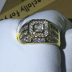 Vintage Sterling Silver Signet Ring with CGold and Silver Men's Ring